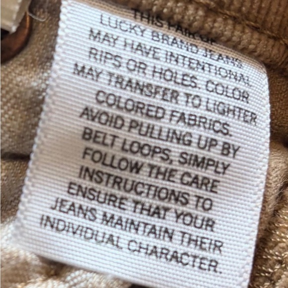 LUCKY BRAND Tan Brown Corduroy Brooke Skinny Pants, Size 2/26 - Picture 6 of 7